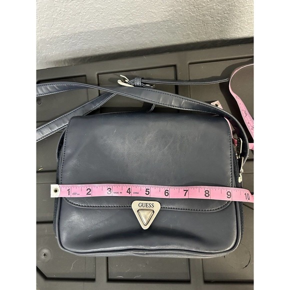 Vintage Rare Blue Leather Guess Purse Small‎ Crossbody Purse Handbag Hobo Hippie - Picture 5 of 8